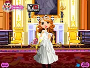 Styling the royal bride in a white wedding gown and the prince in a military uniform in the Royal Prince Wedding free game
