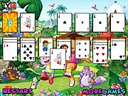 Dora the Explorer themed Solitaire card game for kids to play free online