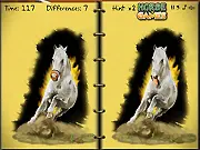 Horses Art Book find the difference game online with two horse pictures side by side