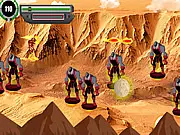 Ben 10 Heatblast alien shooting fire in the Ben 10 Heatblast Rescue online game