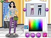 Emo School Girl Dressup game screen showing a girl with dark makeup and a layered, emo-style outfit with plaid and black clothing
