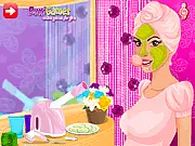 Mommy To Be Makeover Online free game, a pregnant woman receiving a spa facial and trying on new stylish maternity clothes