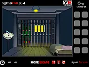 The interior of a prison cell showing a toilet, bed, and various hidden clues for the online escape puzzle game