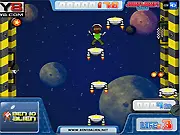 Ben 10 Jump Jump Space online game screenshot showing Ben Tennyson jumping on platforms in space
