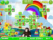 Screenshot of Toyshop Mahjong showing a board filled with colorful toy pictures for matching