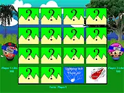 Concentration Battle online game interface showing a grid of face-down and matched cards for a memory challenge