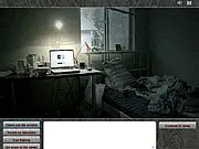 Screenshot from the December 21 word-based adventure game showing a dark, suspenseful graphic representing the Mayan Judgment Day apocalypse