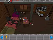 Flee from Dangerous point and click escape game screenshot showing a locked room