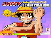 Luffy Boxing Challenge online game featuring the One Piece character Monkey D. Luffy practicing his punching skills for a new challenge