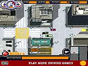 Sim Taxi London gameplay screenshot, top-down view of a black cab driving through city traffic