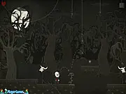 Flawed Dimension free online game screenshot showing the two-in-one hideous creature navigating a strange parallel universe