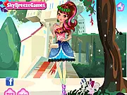 Briar Beauty Ever After High dress up game screenshot, girl character from Sleeping Beauty with pink streaks in her hair