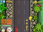 One Way Rush Drive online game screenshot showing a fast car navigating through heavy, high-speed traffic on a highway