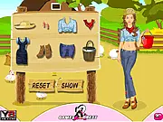 Farm Girl Dress Up free online game featuring a cute girl in a stylish country outfit