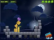 Monsters in the Dark gameplay screenshot - cutting a rope to drop a monster into a lighted area online