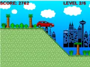 Play Extreme Car Race free online game, a 2D racer with a car speeding to the finish line and pushing other vehicles.