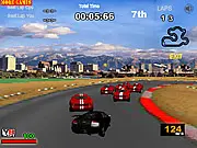 Lamborghini Racer 3D free online racing game featuring an orange Lamborghini supercar racing against rivals on a 3D track.