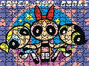 Play Powerpuff Girls Puzzle free online game with Blossom, Bubbles, and Buttercup in a colorful jigsaw puzzle