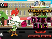 Chicken Little Dress Up free online game featuring the cartoon character in a funny, custom-designed outfit