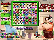 Wreck-it Ralph Bejeweled free online match 3 puzzle game on PlayArcadeHub