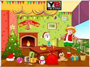 Free online game Christmas Hall Decor with Santa, gifts, and holiday decorations on PlayArcadeHub