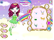 The Lovely Angel Girl dress-up game showing a beautiful blonde angel character wearing a white, flowing gown and large, sparkly wings.