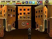 Floating Kisses online game screenshot showing a happy boy trying to catch floating pink kiss icons, free catching game