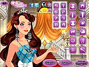 Princess Beauty Makeover game screen showing a beautiful princess model receiving makeup, ready for her 16th birthday party, free online beauty game