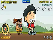 Play Sleeping Caveman free online game - help the kid escape the angry caveman and upgrade supers
