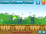 Bad Piggies Car free online game, showing the bad piggy driving a makeshift car over hilly terrain.