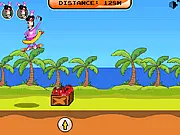 Screenshot from The Impossible Skate Island showing a skater approaching a ramp with an 'Up Arrow' prompt on screen
