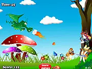 Green Dragon free online arcade game shooting jumping insects with fire breath