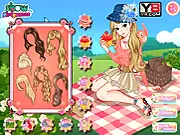 Delicious Summer Picnic Dress Up Online free game - girl, pet, and picnic basket on PlayArcadeHub