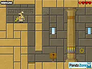Screenshot of My Undead Neighbors 2 free online game, showing pixel art graphics of Mr. Clumsy inside an ancient Egyptian pyramid.