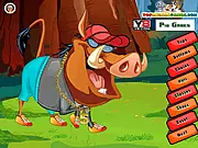 Pumba Dress Up free online game, The Lion King Pumbaa character outfit styling on PlayArcadeHub