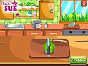 Screenshot of the Stuffed Potatoes cooking game showing the recipe and ingredients