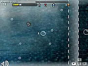 Screenshot of the Bubble Section free online game showing a large, growing bubble maneuvering around smaller bubbles in the game arena