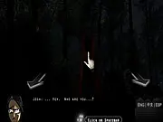 Screenshot from Josh Tam Mysteries: House of the Green free online game showing Detective Josh Tam investigating a dark, spooky room in the haunted house