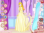 A virtual princess character in the Fantasy Party Dress Up game wearing a magnificent gown, a sparkling tiara, and precious accessories, ready for a grand party.