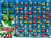 Xmas Match 3 free online puzzle game screenshot, matching Christmas ornaments and gifts, holiday game