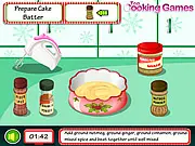 Cooking Christmas Cake free online game, decorating a festive holiday cake, virtual baking game