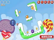 Sweetland Gravity Puzzle game screenshot, rotating a world made of candy, collecting 3 stars, avoiding traps