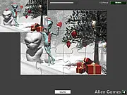 Christmas Alien Jigsaw free online holiday puzzle game on PlayArcadeHub