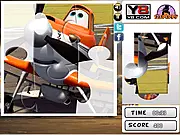Screenshot of Planes Jigsaw Puzzle free online game in progress with several scattered puzzle pieces