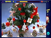 Merry Christmas Magic Jigsaw puzzle game screenshot showing a partially completed festive scene with Santa Claus and presents, free online puzzle game