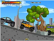 Screenshot of the racing game The Truck Competition showing a truck speeding past a competitor