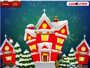 The Grinch Who Shot Christmas game screen, the Grinch character aiming a laser gun at flying Christmas decorations, free online shooting game