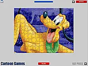 Dog Jigsaw Puzzle game thumbnail, colorful jigsaw pieces of a cartoon dog, play free online puzzle game on PlayArcadeHub
