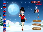 Fashion Winter Dress Up online game screenshot, girl character Jenny wearing stylish winter coat, free fashion game