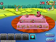 Christmas Cake Decoration online game screenshot, decorating a holiday cake with festive toppings, free online baking game